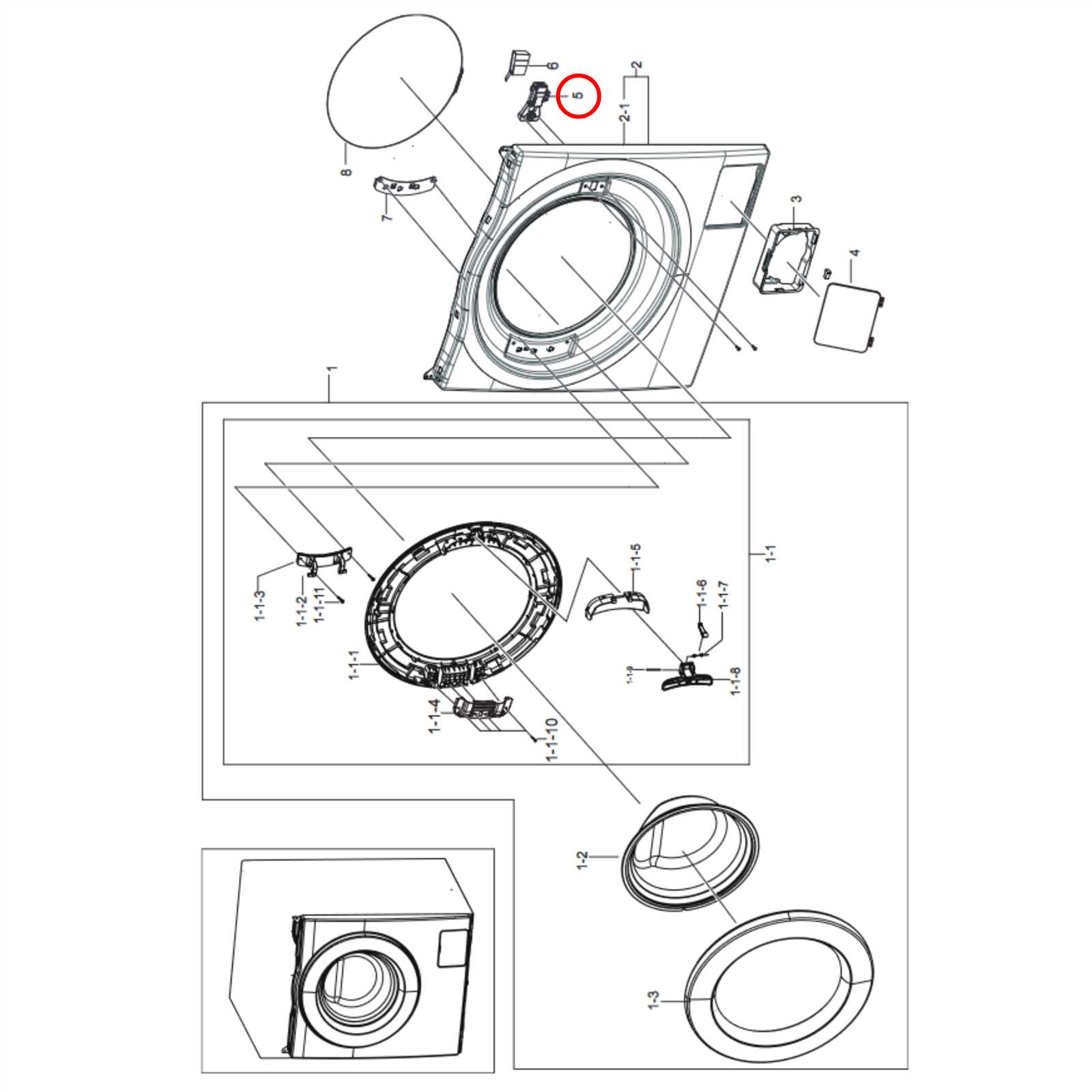 samsung front load washer parts diagram