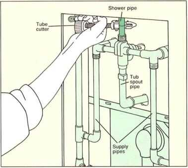 shower plumbing parts diagram