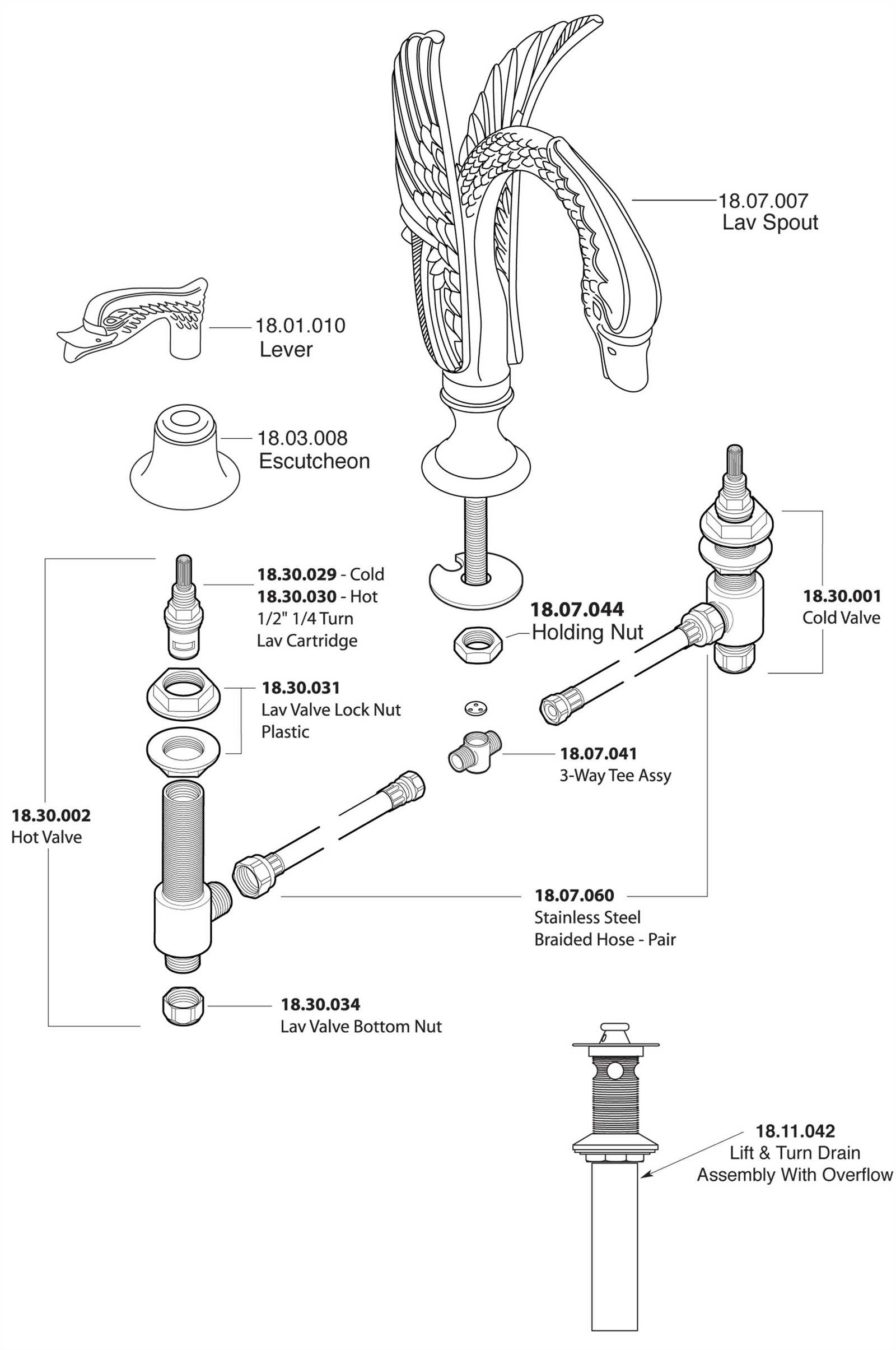 sink faucet parts diagram