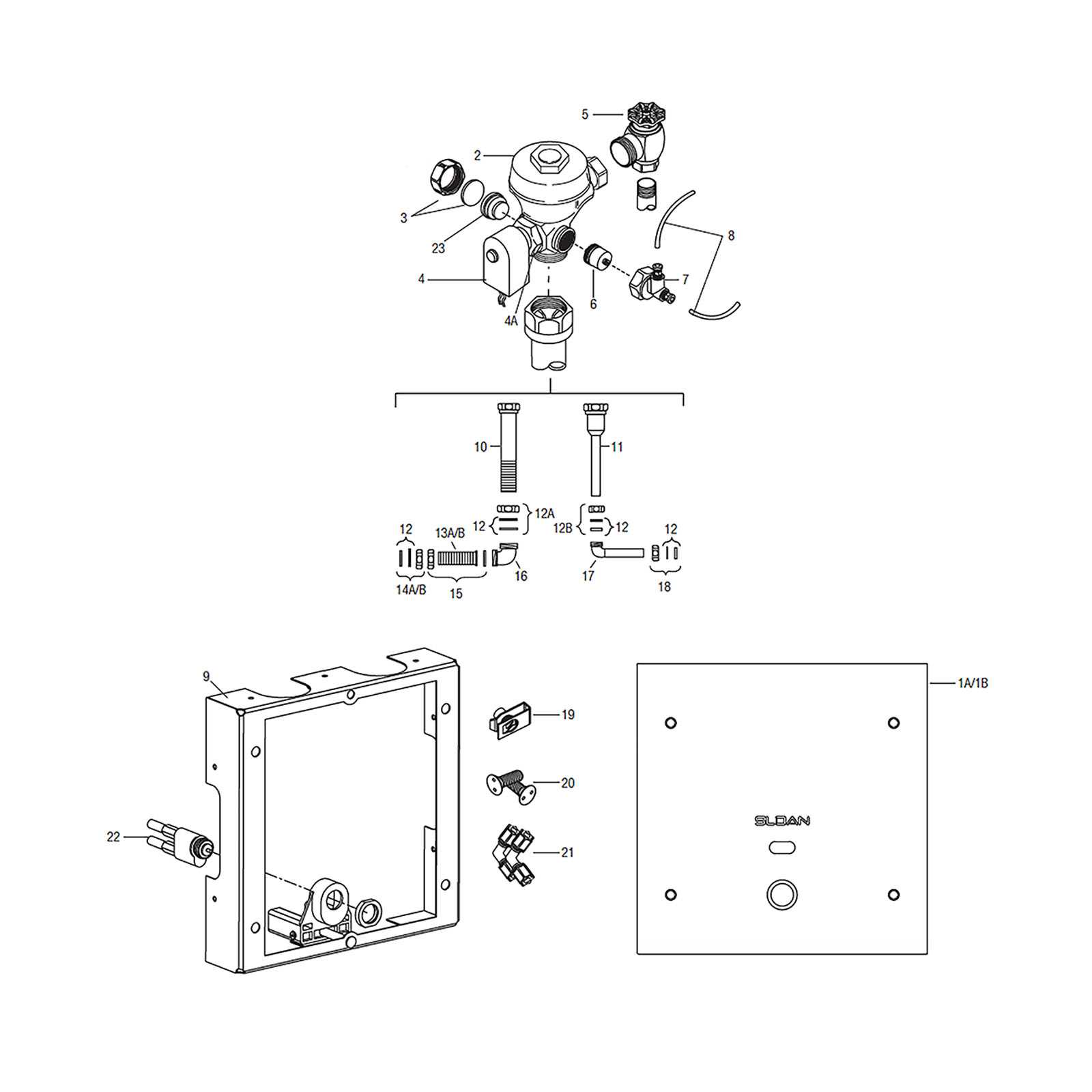 sloan royal flushometer parts diagram