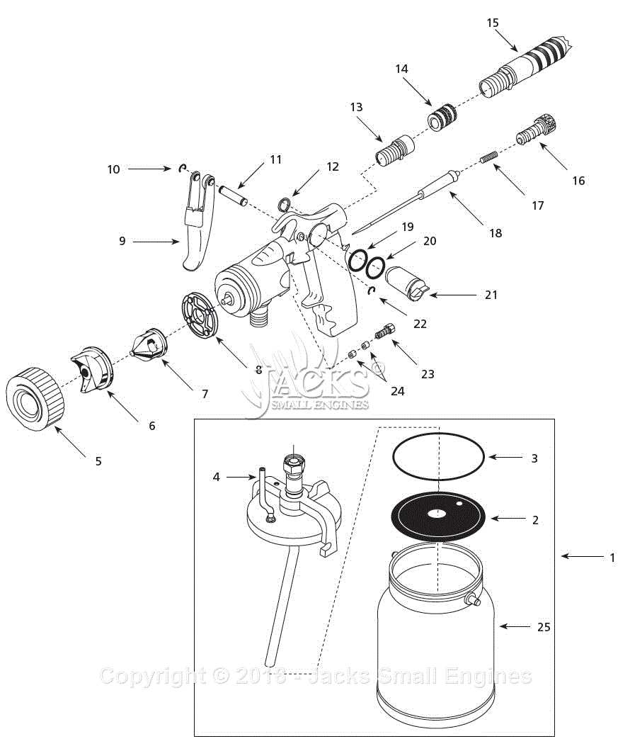 spray gun parts diagram