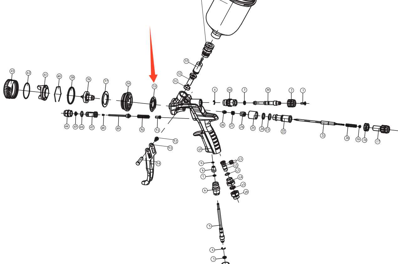 spray gun parts diagram