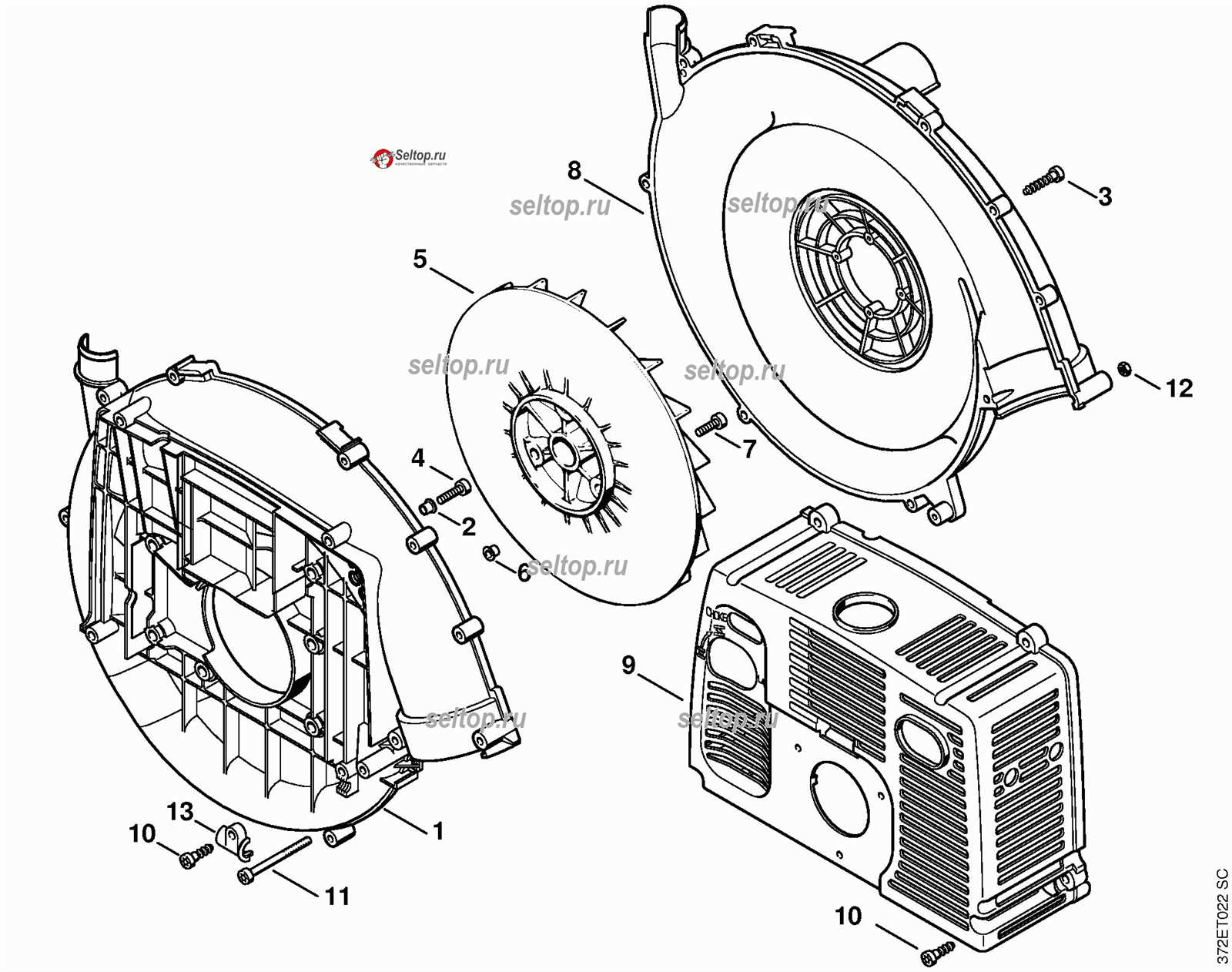 stihl backpack blower parts diagram