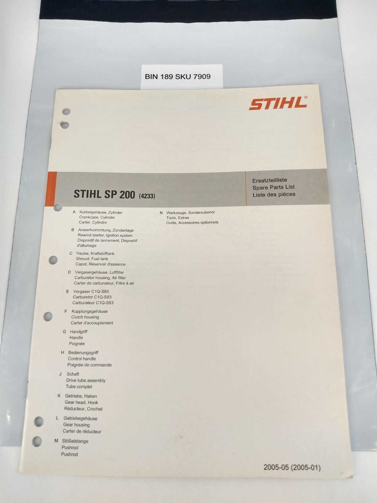 stihl sr200 parts diagram