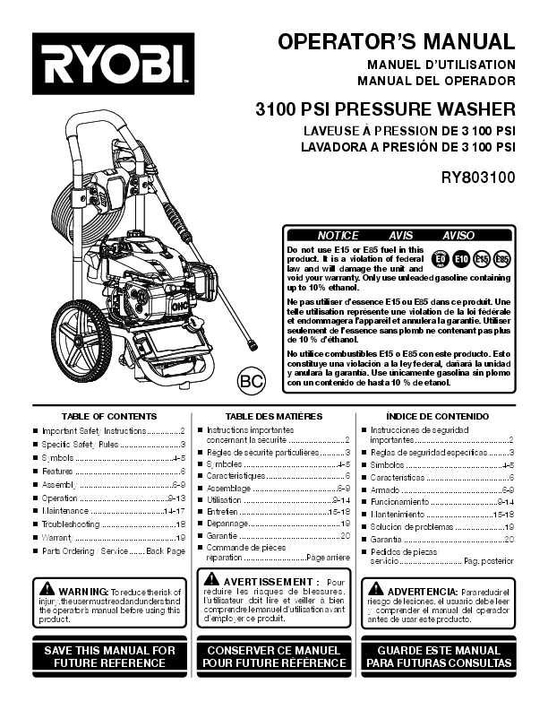 subaru ea190v pressure washer parts diagram