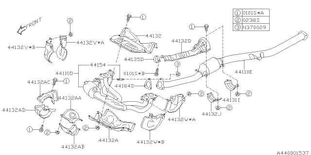 subaru exhaust parts diagram