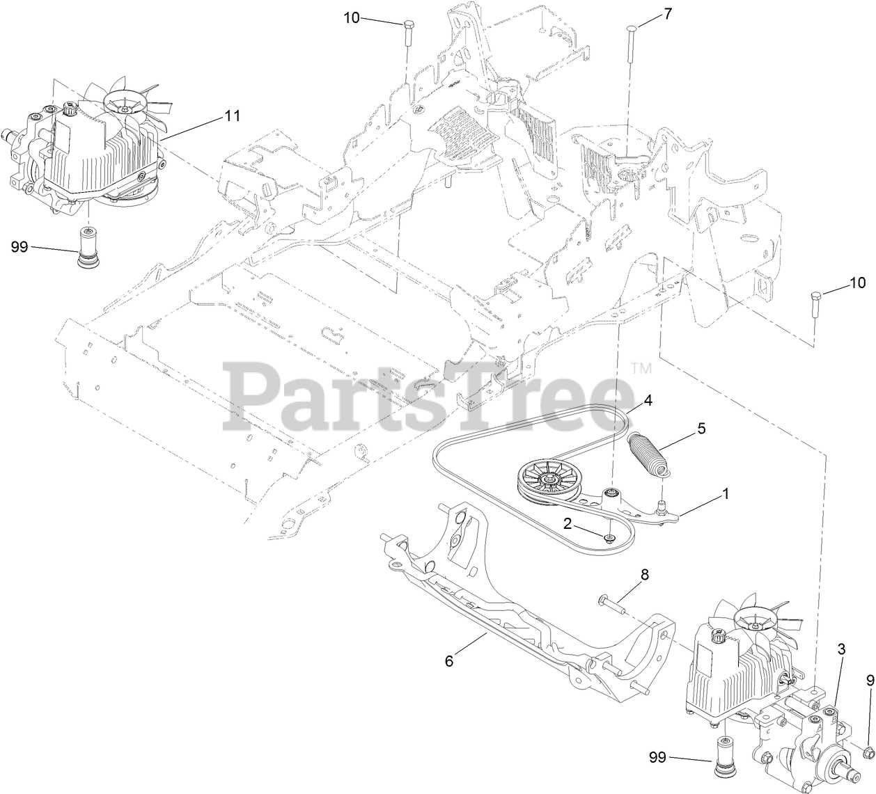 toro zero turn mower parts diagram