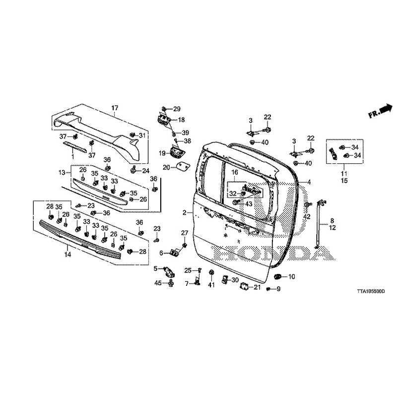 trailblazer tailgate parts diagram