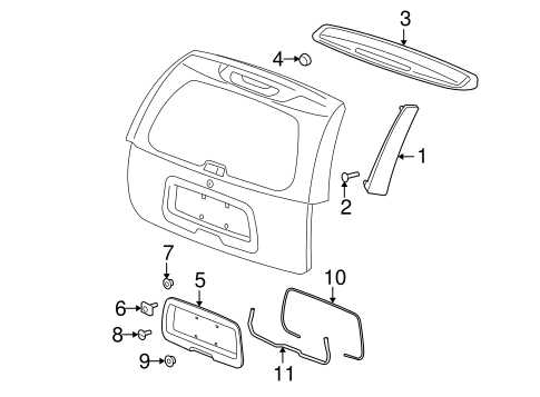 trailblazer tailgate parts diagram