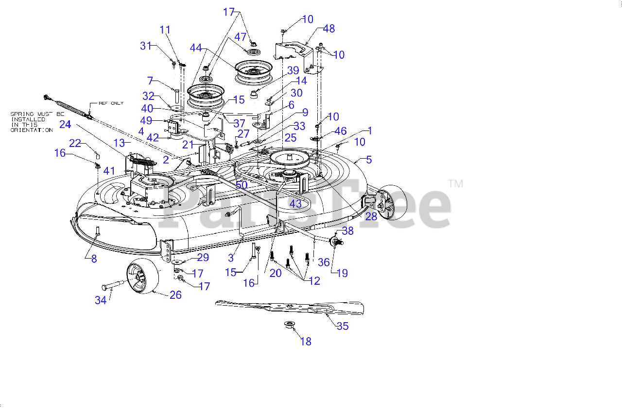 troy bilt pony 42 parts diagram