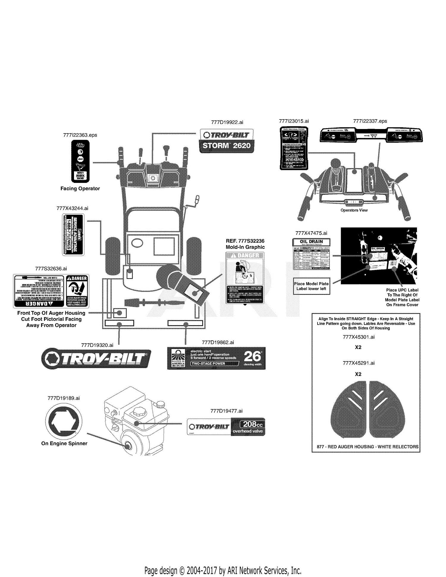 troy bilt snowblower parts diagram