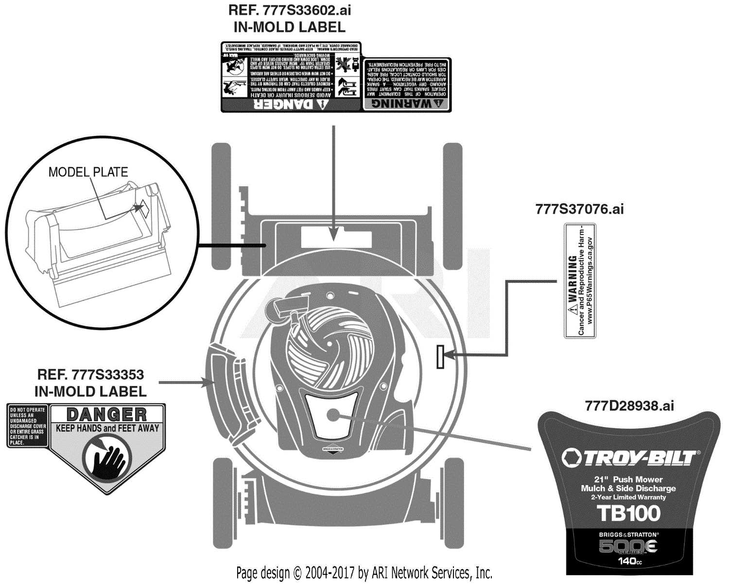 troy bilt tb100 parts diagram