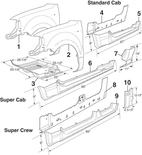 truck body parts diagram