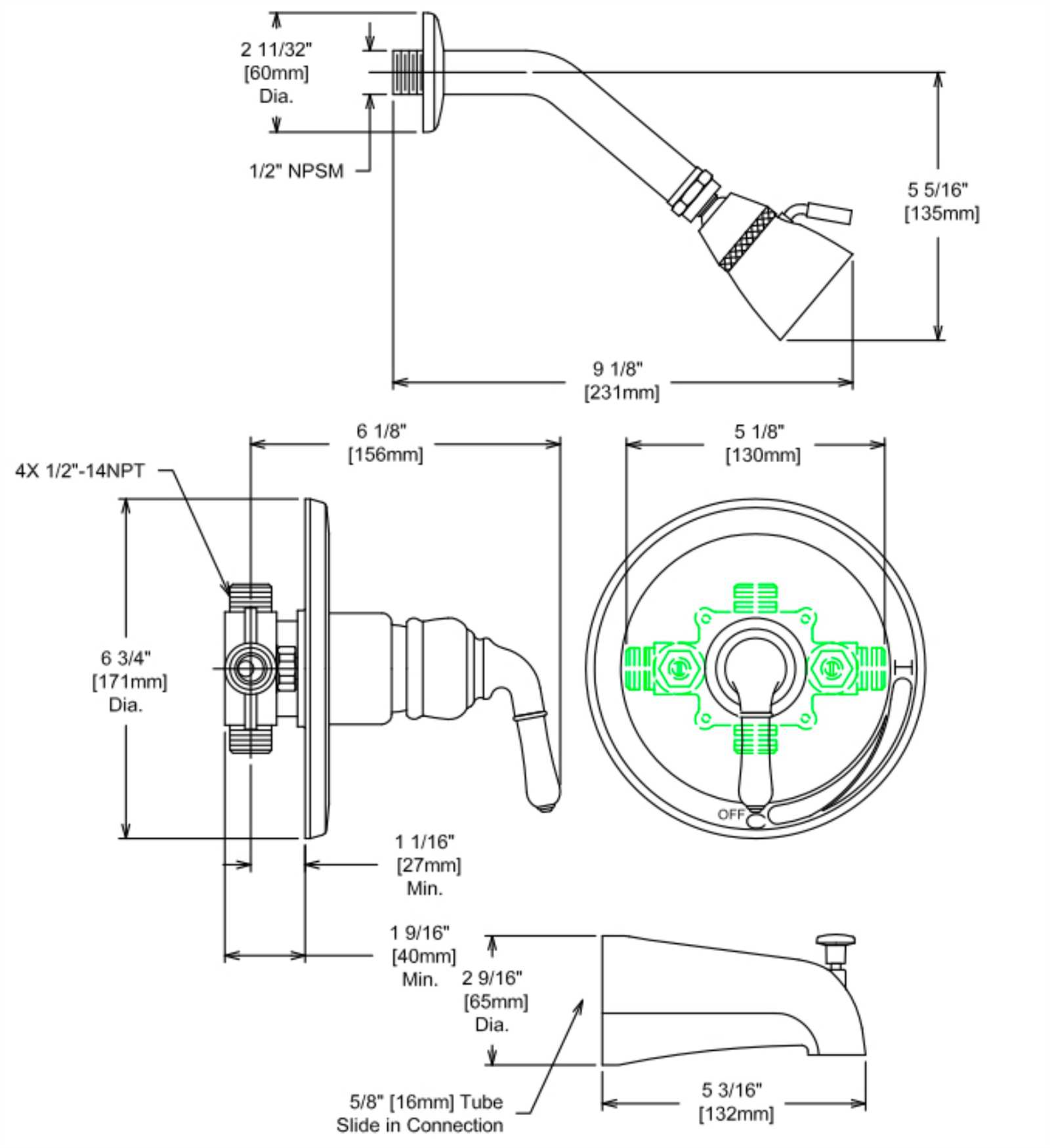 tub faucet parts diagram