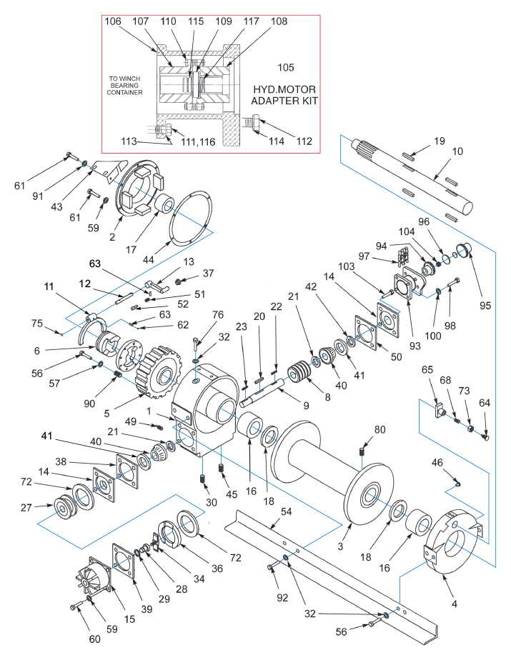 tulsa winch parts diagram