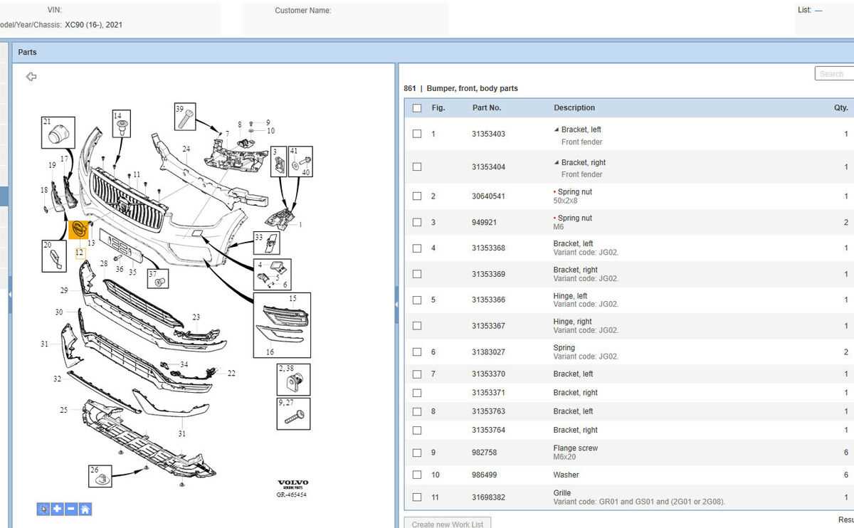 volvo xc90 parts diagram