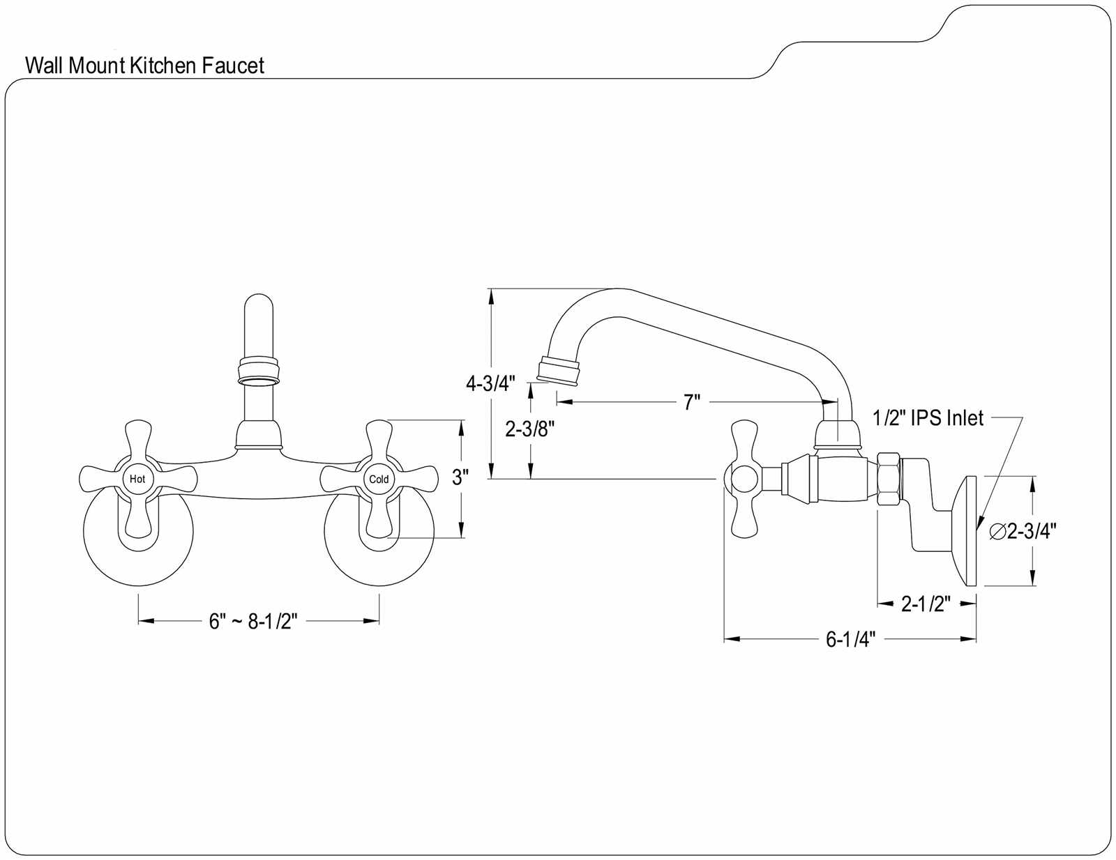 wall mount faucet parts diagram