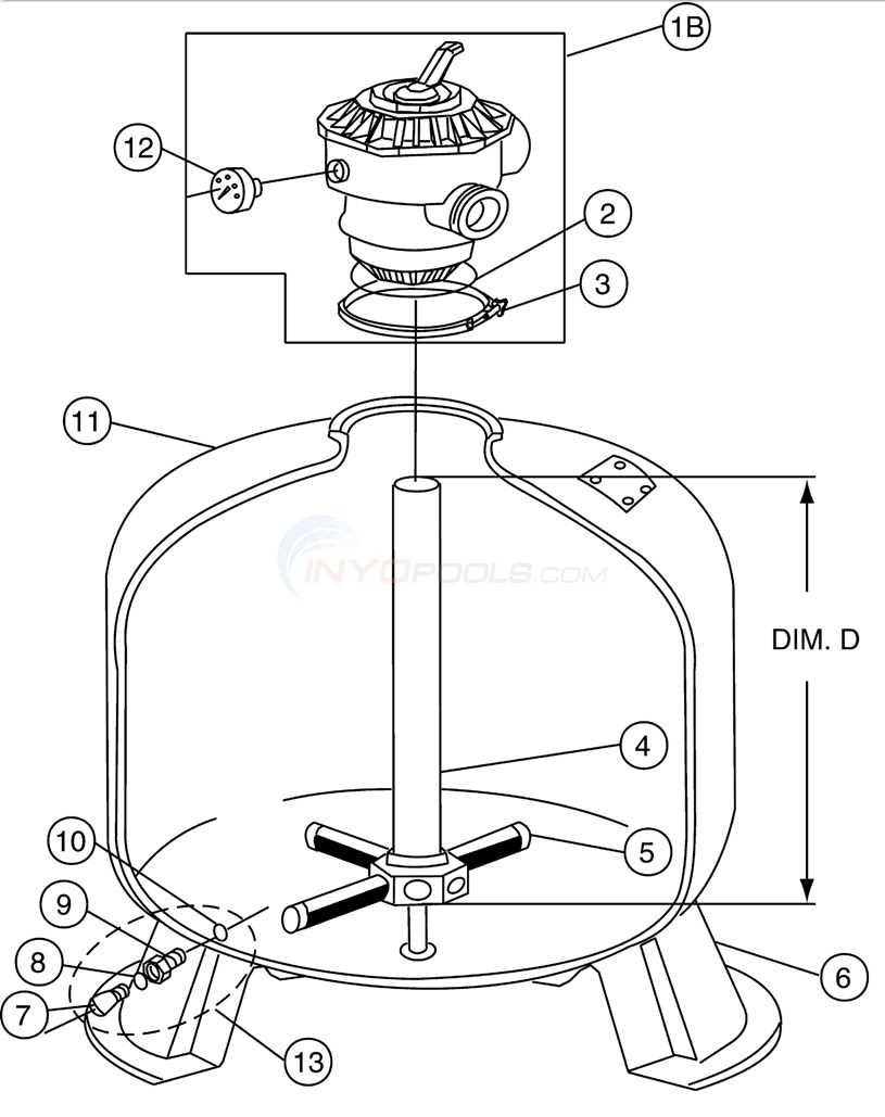 waterway sand filter parts diagram