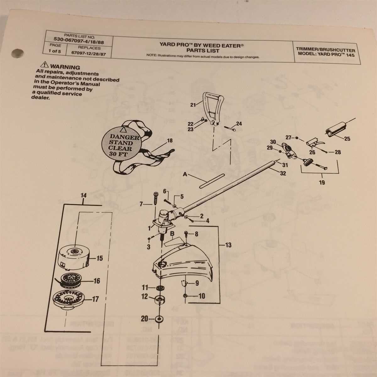 weedeater parts diagram