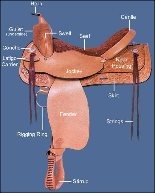 western saddle diagram parts