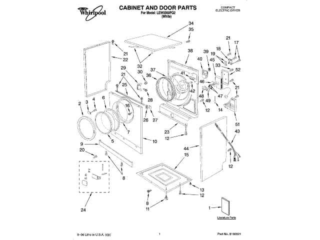 whirlpool dryer parts diagram