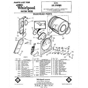 whirlpool electric dryer parts diagram