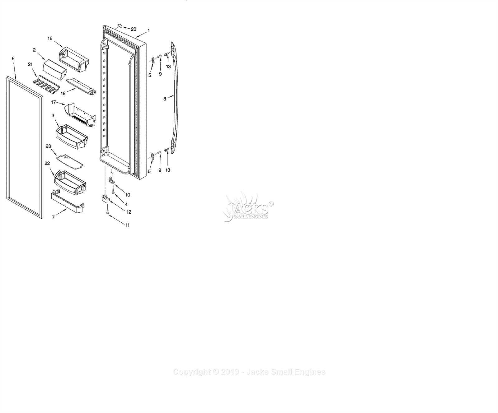 whirlpool freezer parts diagram