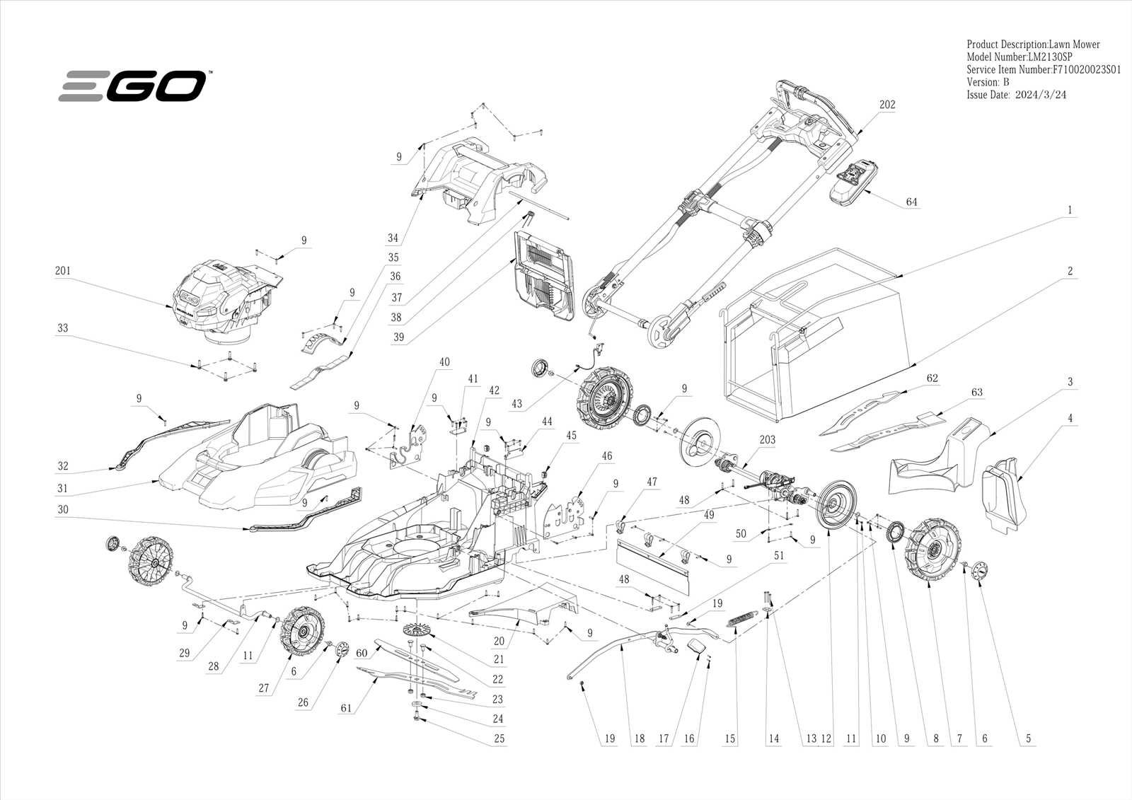 white lawn mower parts diagram