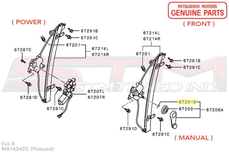 window regulator parts diagram