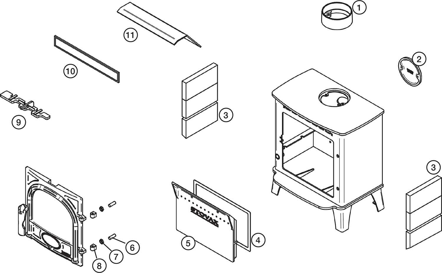 wood stove parts diagram