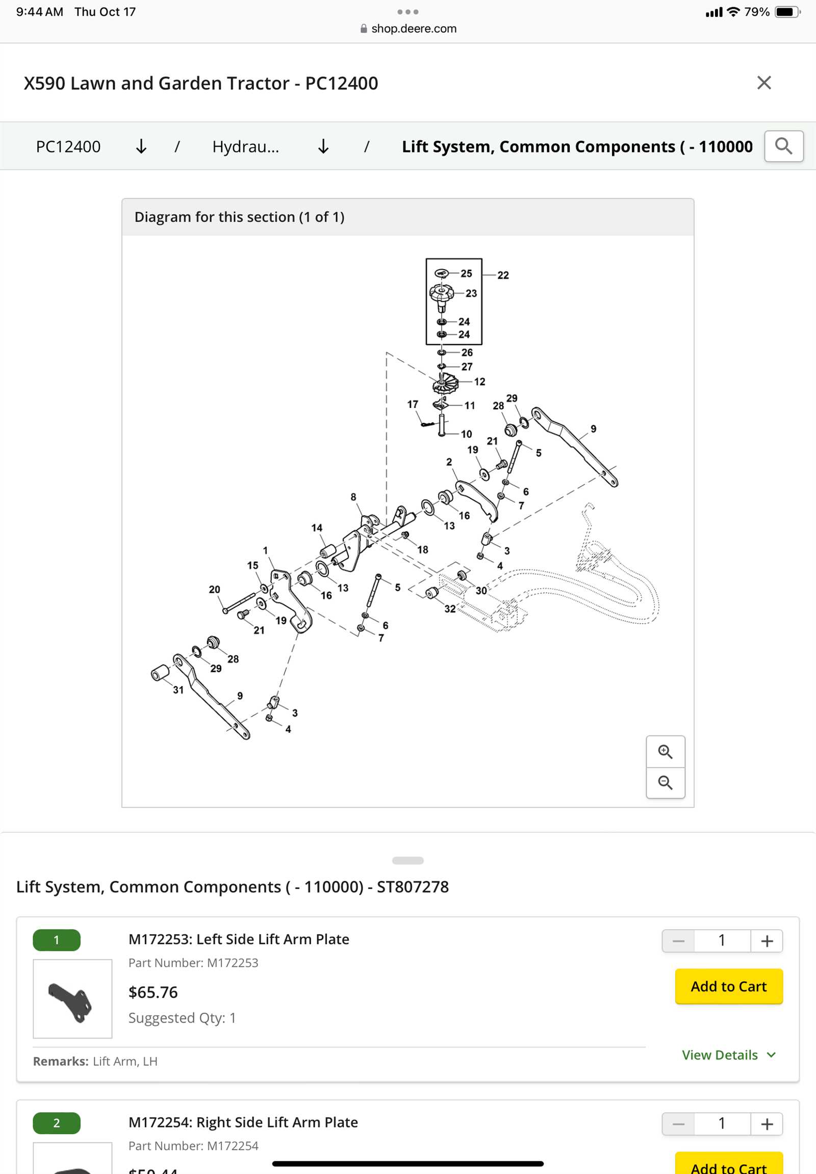 john deere x590 parts diagram