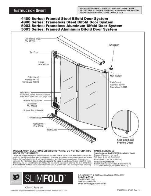 bifold door parts diagram