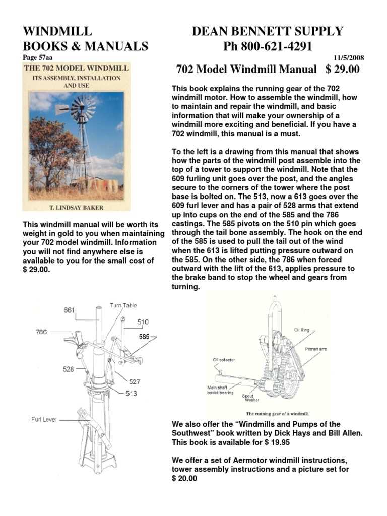 aermotor windmill parts diagram