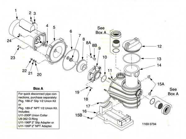 pool pump motor parts diagram