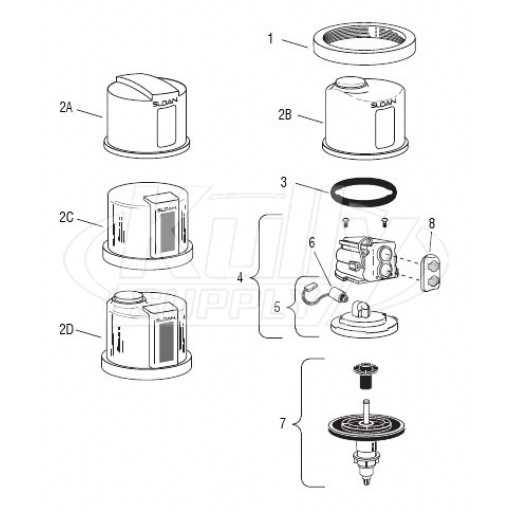 flushometer parts diagram