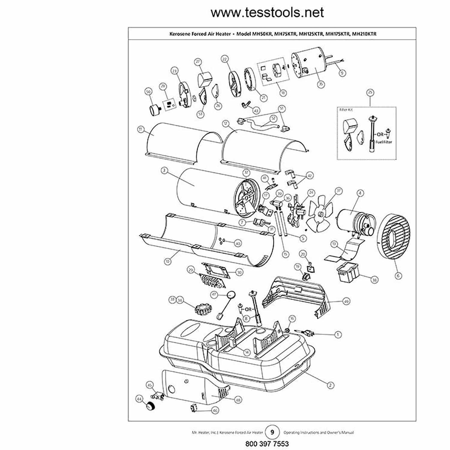 all pro heater parts diagram