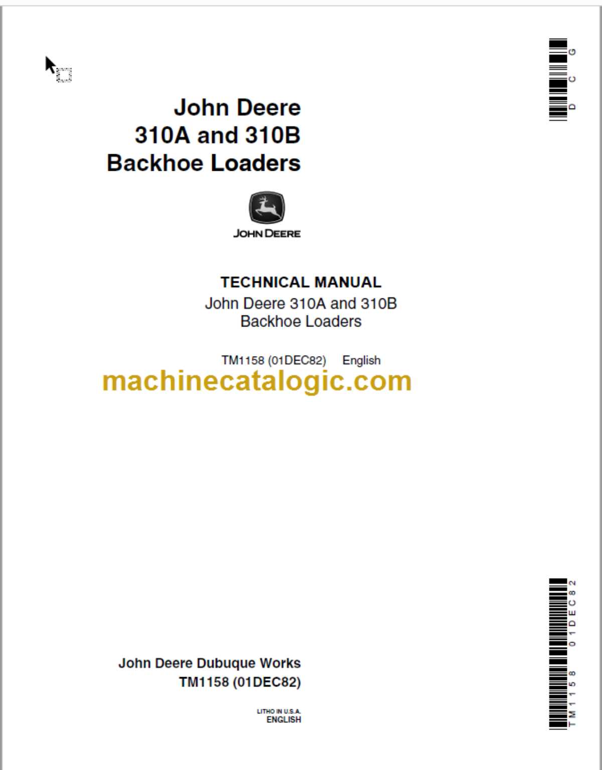 john deere 310b backhoe parts diagram