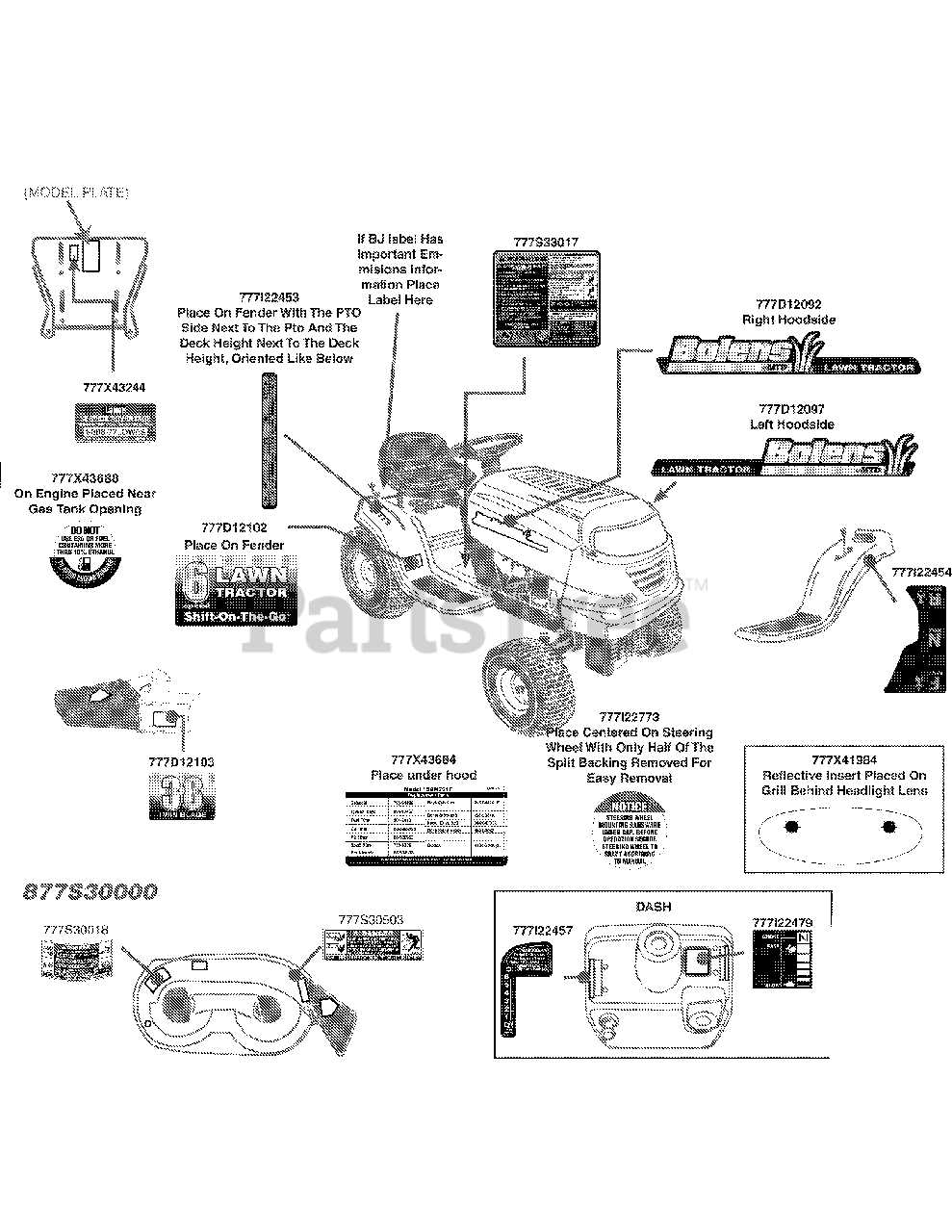 bolens lawn mower parts diagram