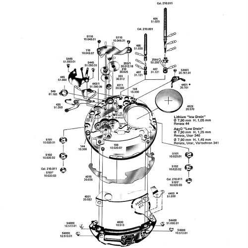 automatic watch movement parts diagram