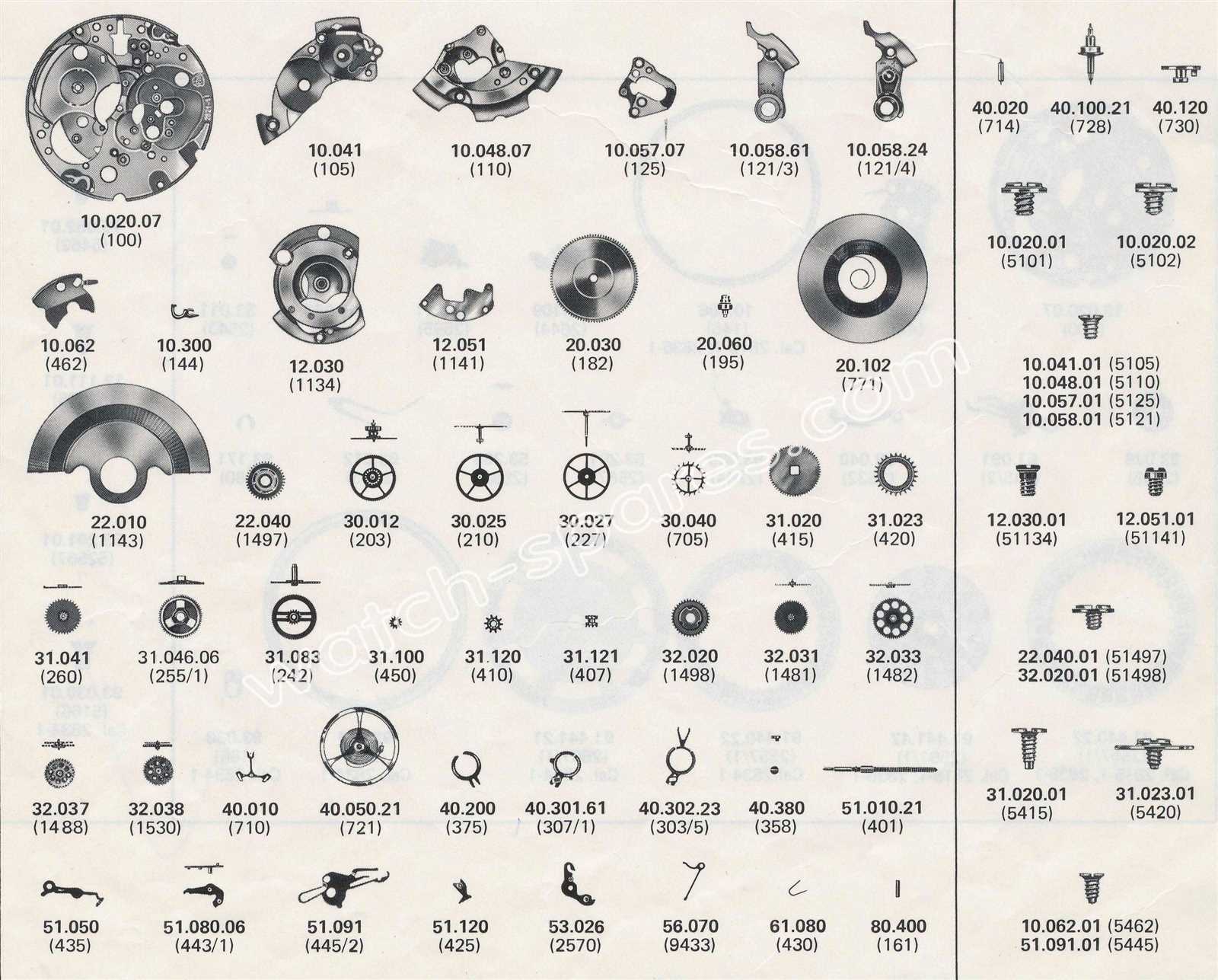 automatic watch movement parts diagram