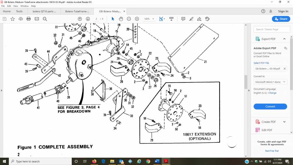 bolens tiller parts diagram