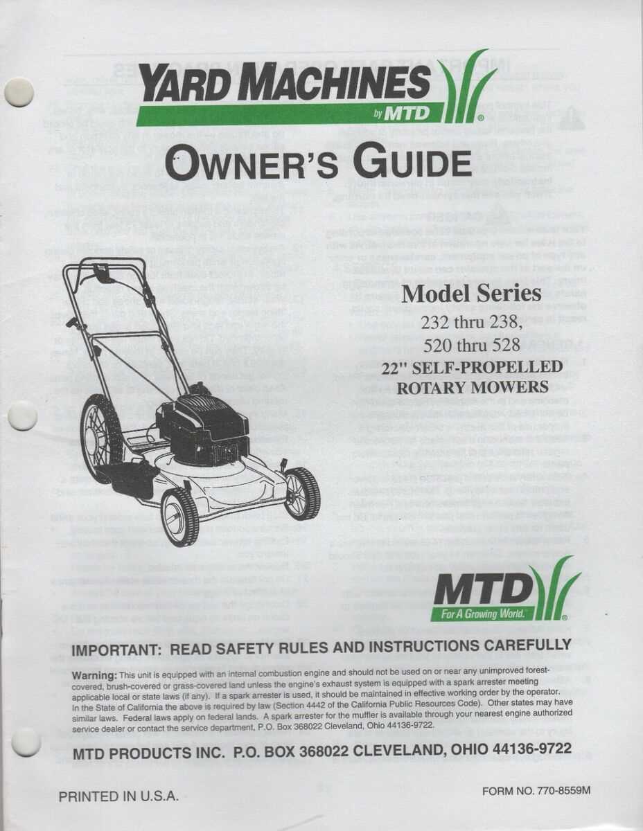 yard machine mower parts diagram