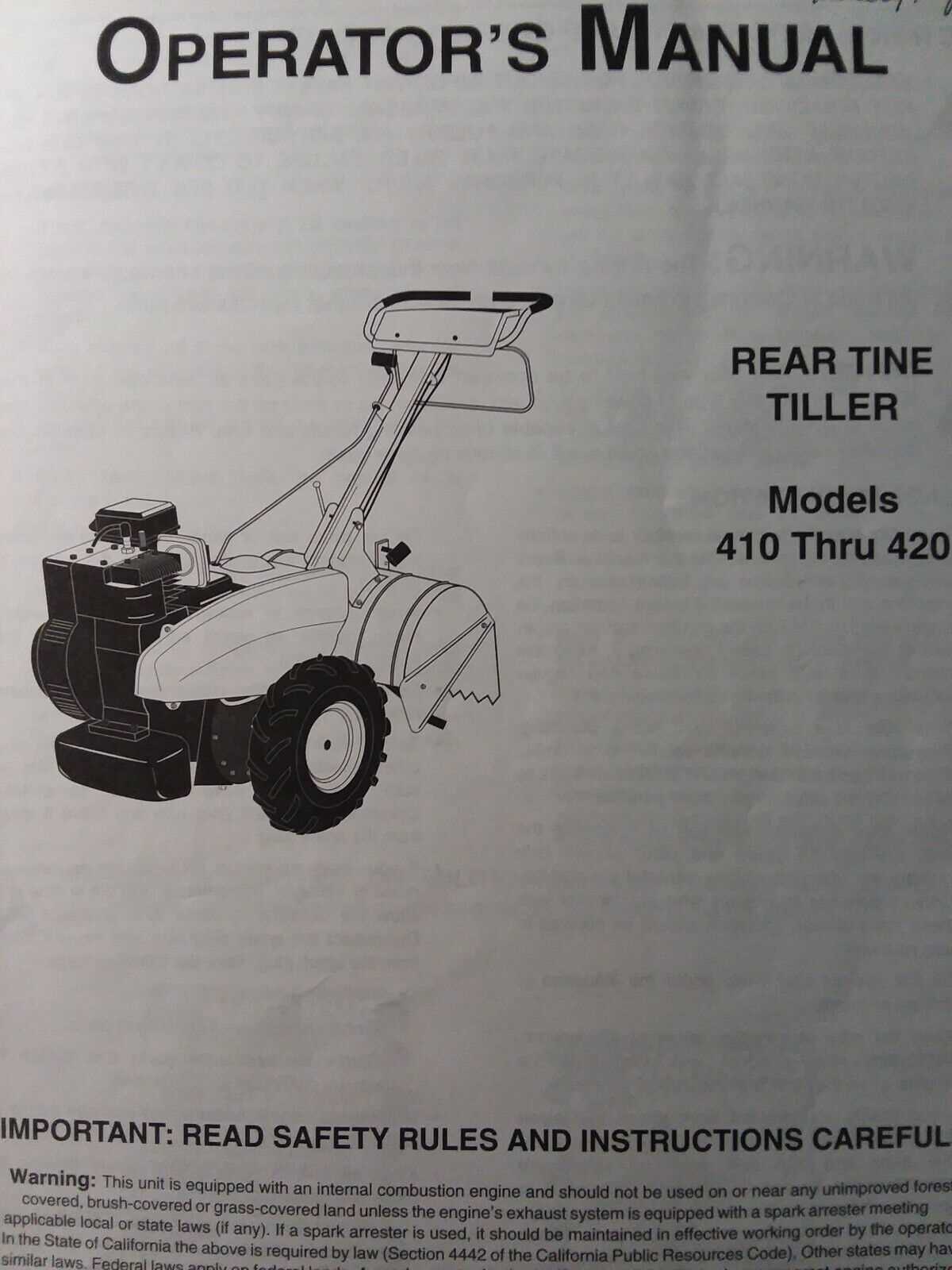 rototiller parts diagram