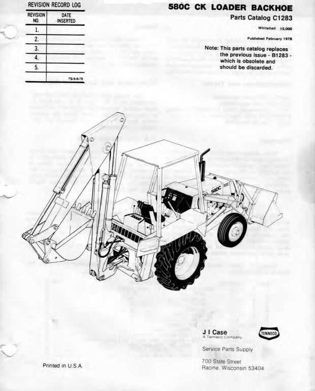 backhoe parts diagram