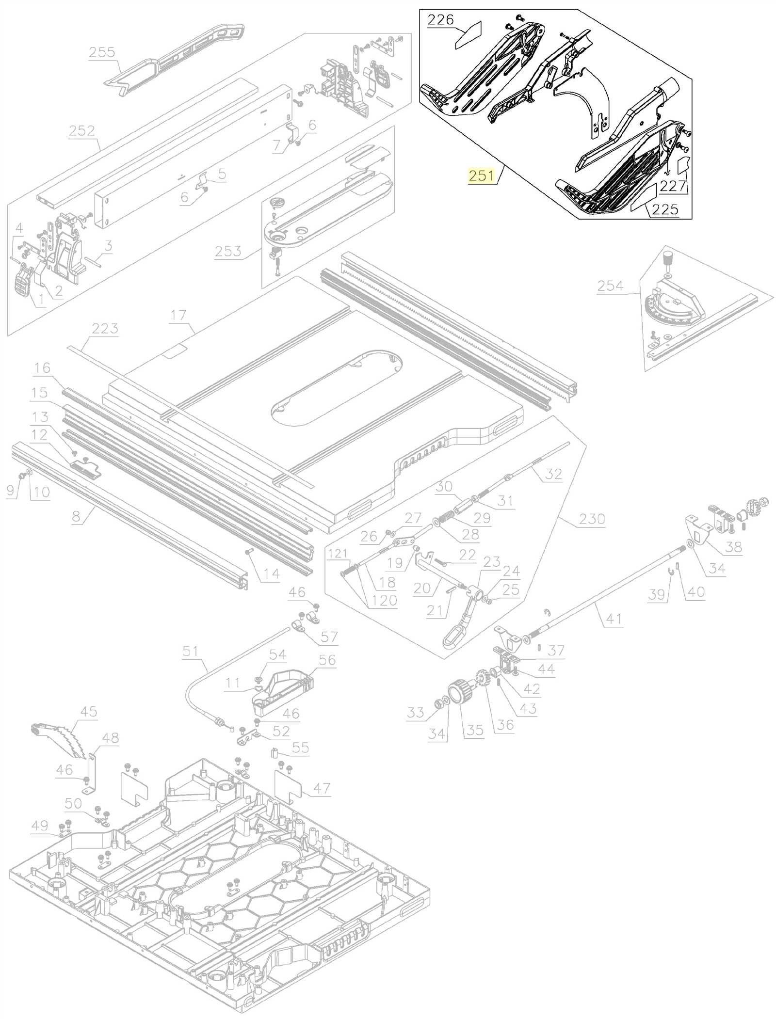 dewalt table saw parts diagram