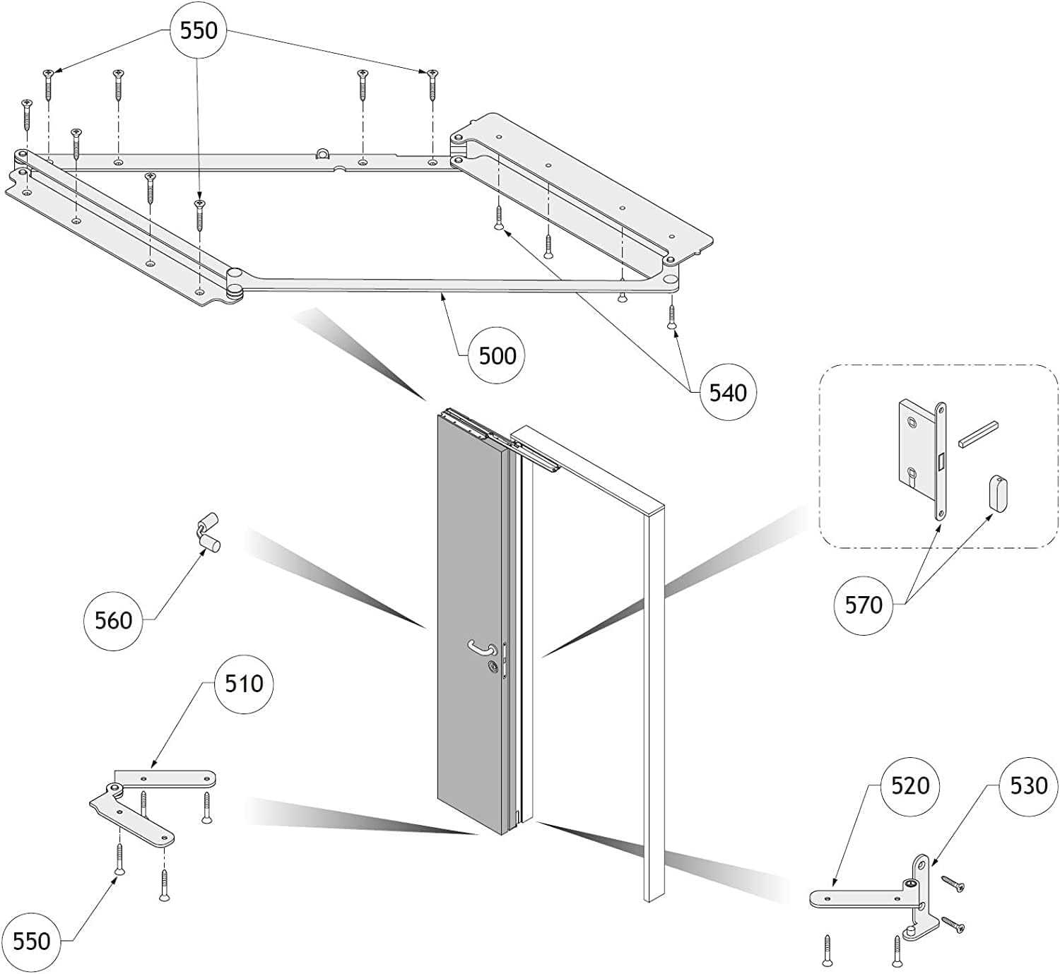 bi fold door parts diagram