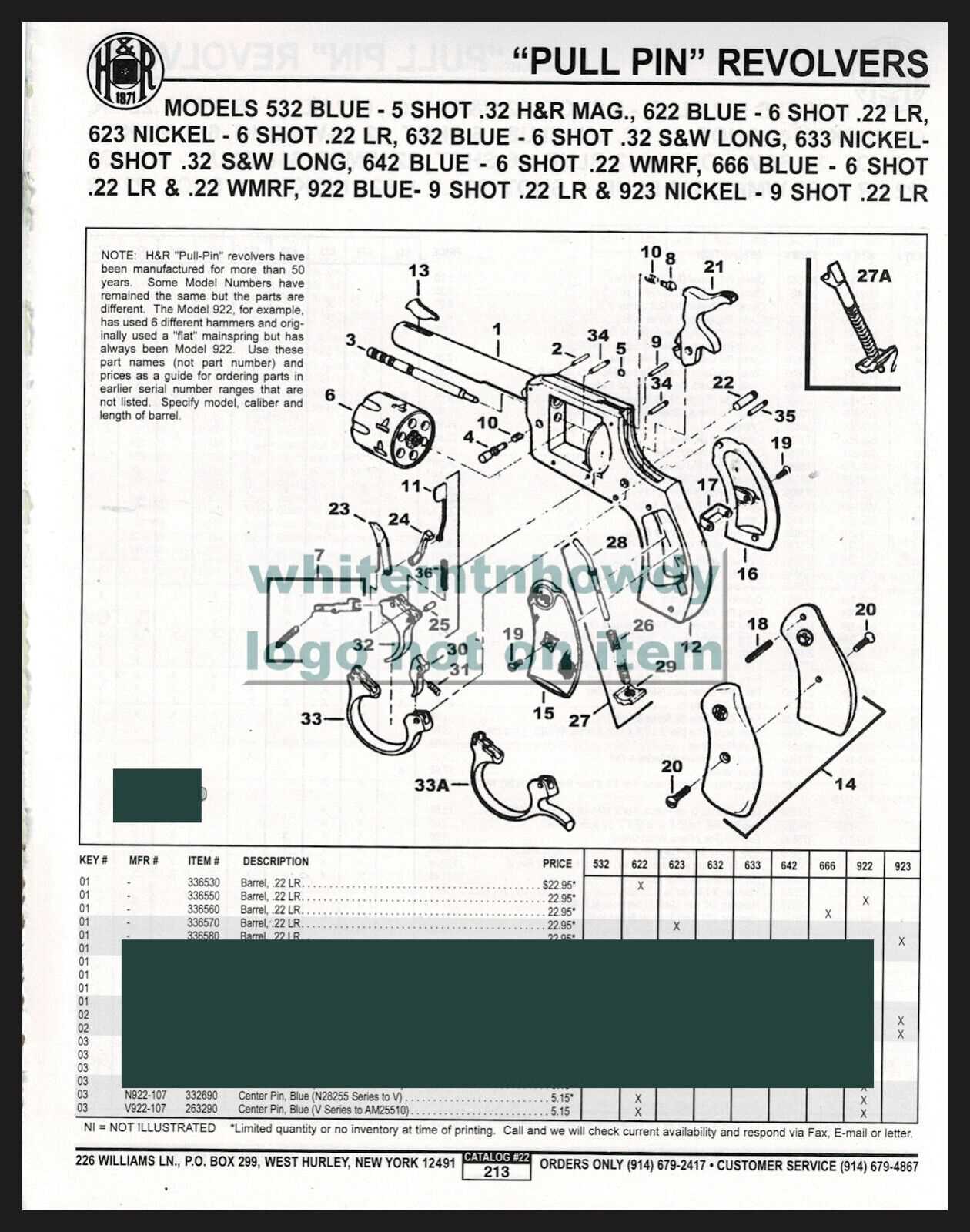 revolver harrington and richardson parts diagram