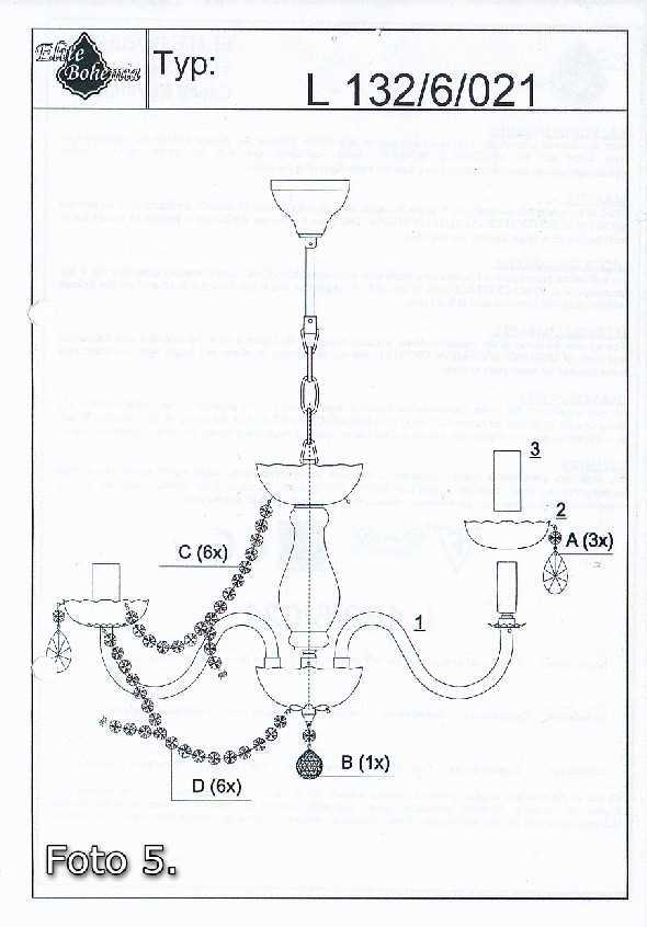 parts of a chandelier diagram