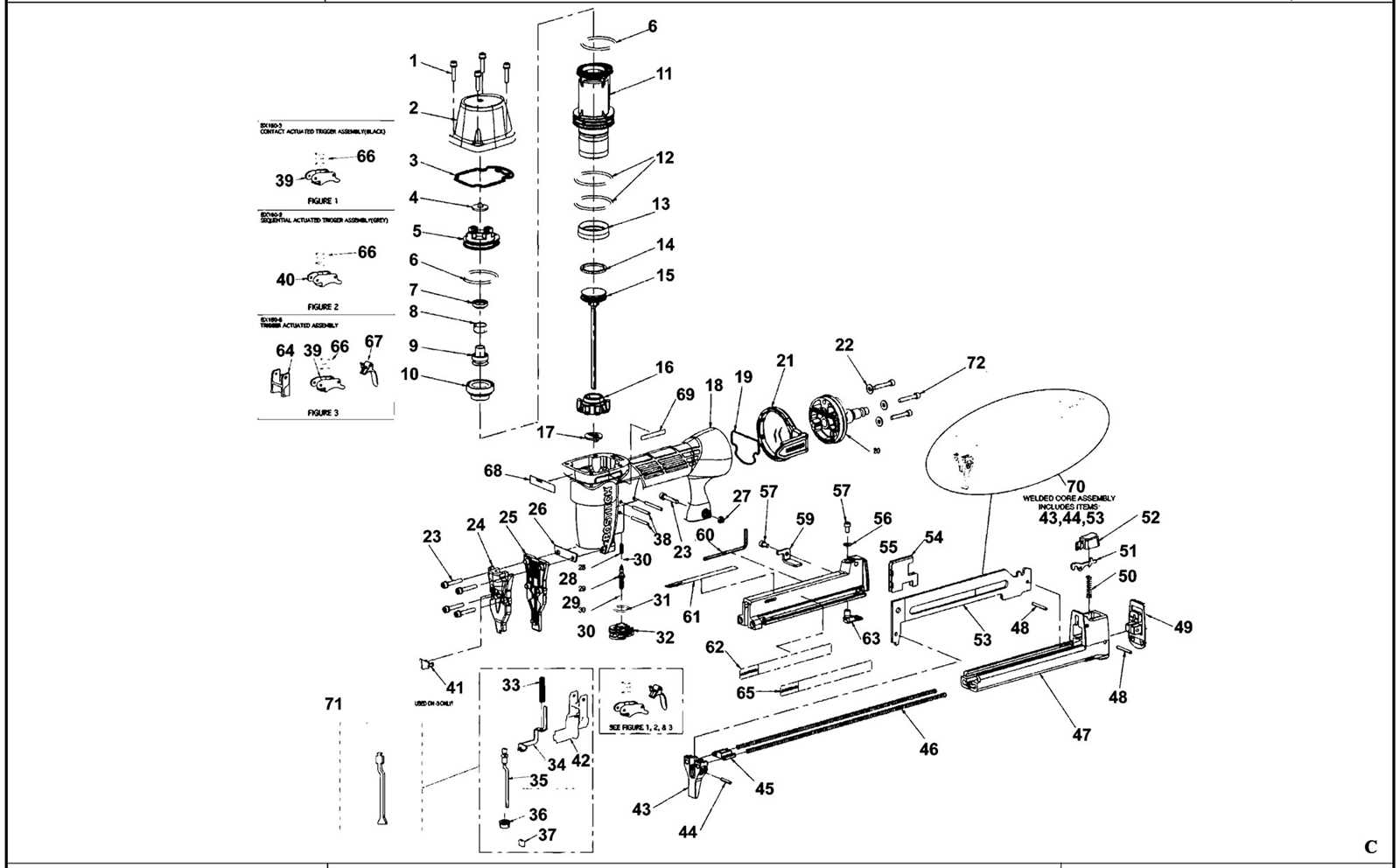 bostitch framing nailer parts diagram