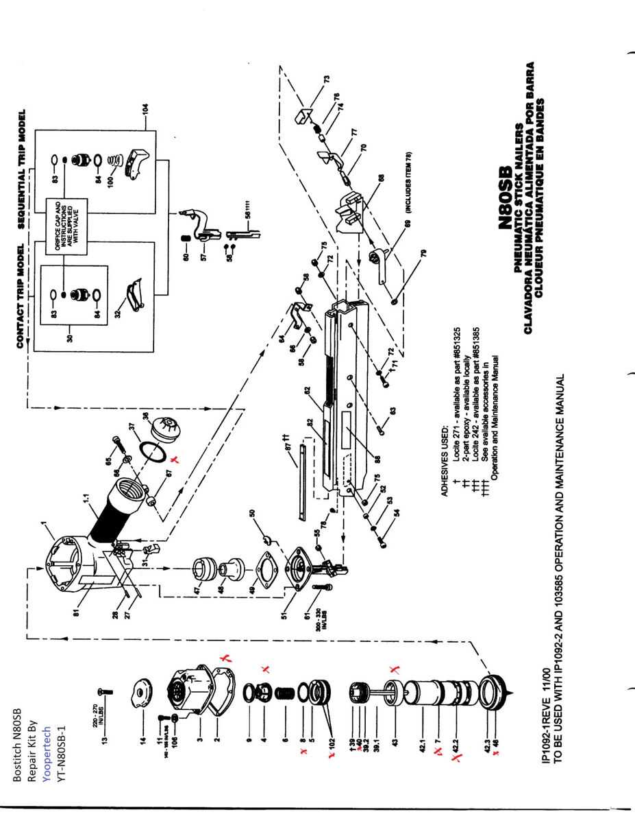 bostitch n80 parts diagram